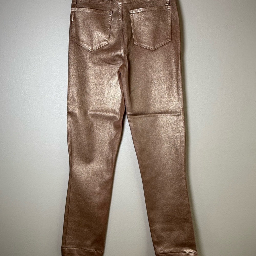 PAIGE Metallic Rose Gold Slim Jeans - Picture 3 of 5